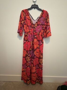 Retro vintage 70s floral Maxi Dress
